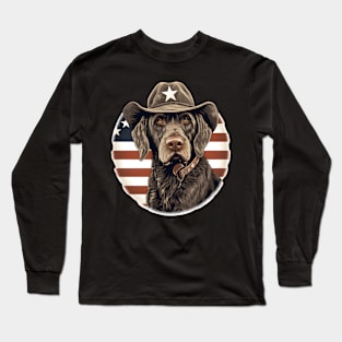 Patriotic German Wirehaired Pointer Long Sleeve T-Shirt